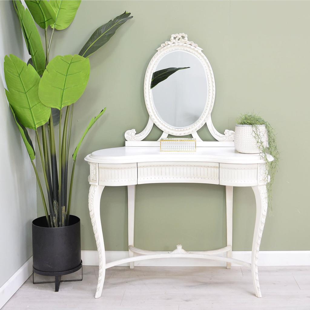 classic white dressing table Vanity Makeup Table Set Dressing Desk w/ 10 LED Lighted Mirror & 9 Drawers White