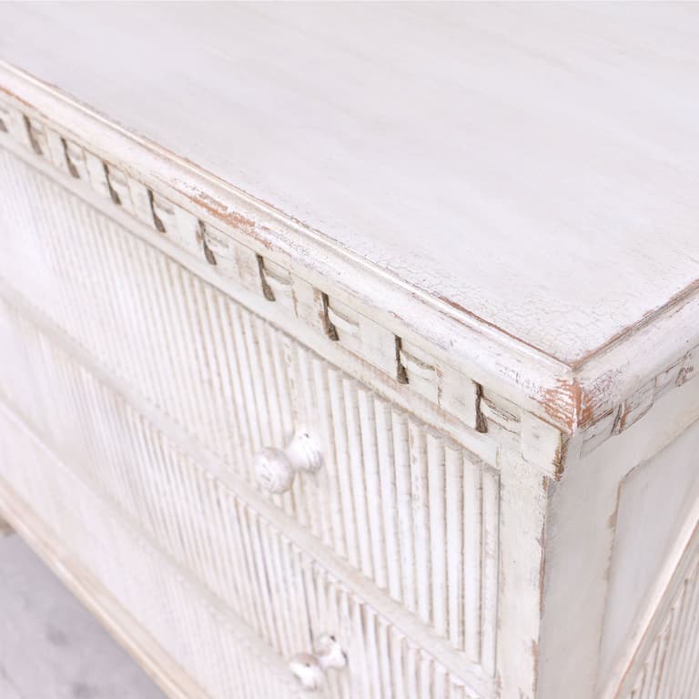 white ribbed dresser Buy Lon Wide Dresser 6 drawer Pearl White