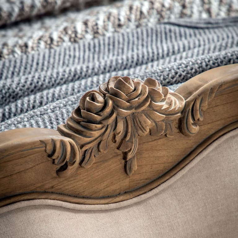 Chic Natural Weathered Upholstered French Bed (5ft/6ft) | Gallery